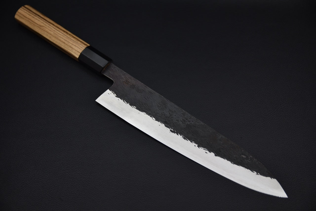 Isamitsu Aogami Super Kurouchi Gyuto 240mm Taihei Zebrawood