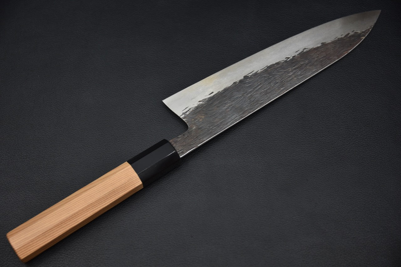 Isamitsu Shirogami #1 Kurouchi Gyuto 210mm Yakusugi