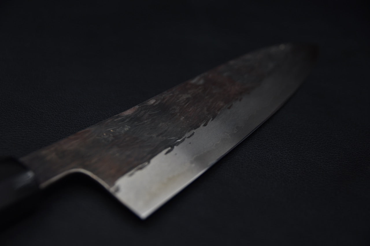 Isamitsu Shirogami #1 Kurouchi Gyuto 210mm Zebrawood