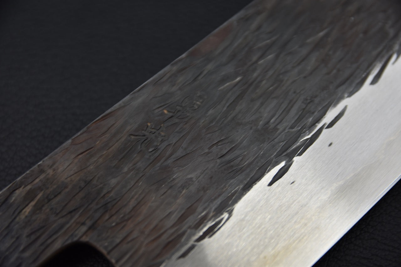 Isamitsu Shirogami #1 Kurouchi Gyuto 210mm Zebrawood