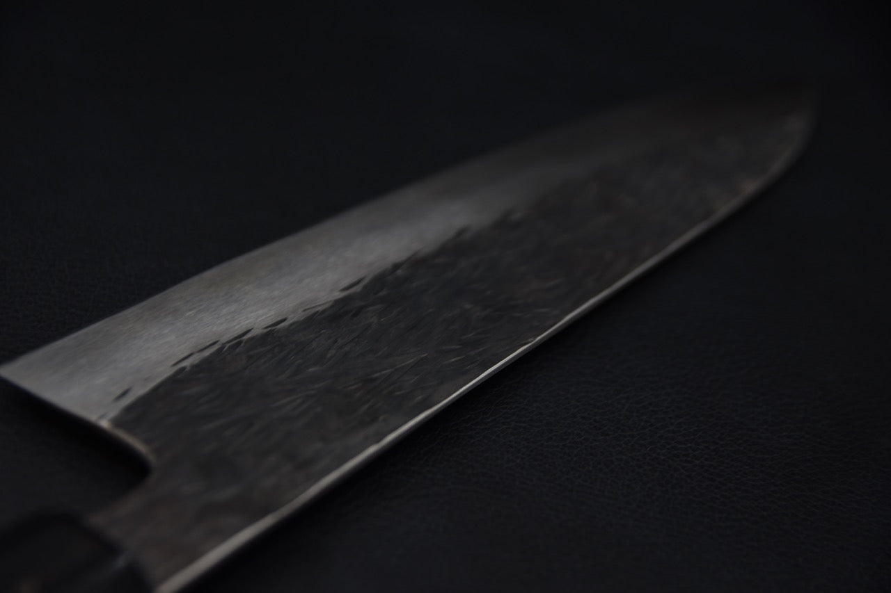 Isamitsu Shirogami #1 Kurouchi Gyuto 210mm Zebrawood