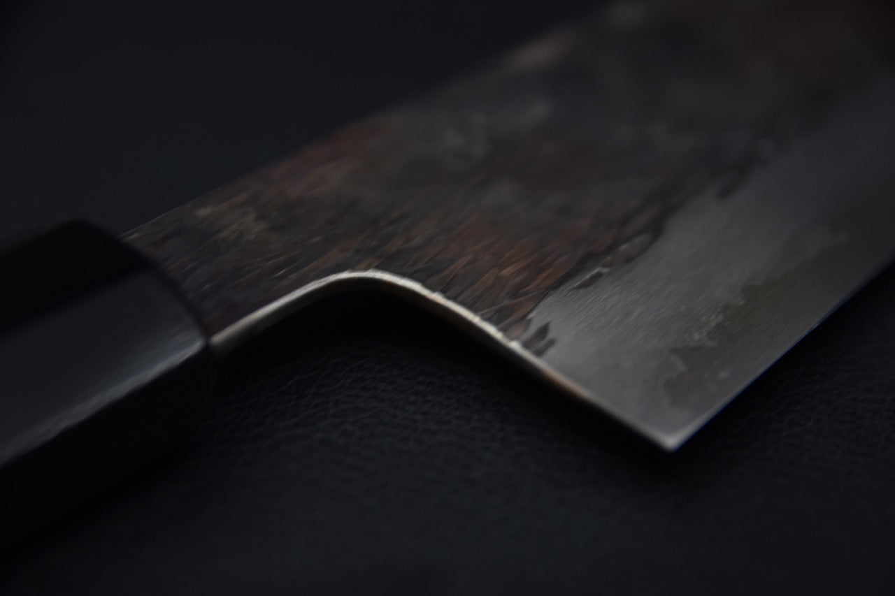 Isamitsu Shirogami #1 Kurouchi Gyuto 210mm Zebrawood