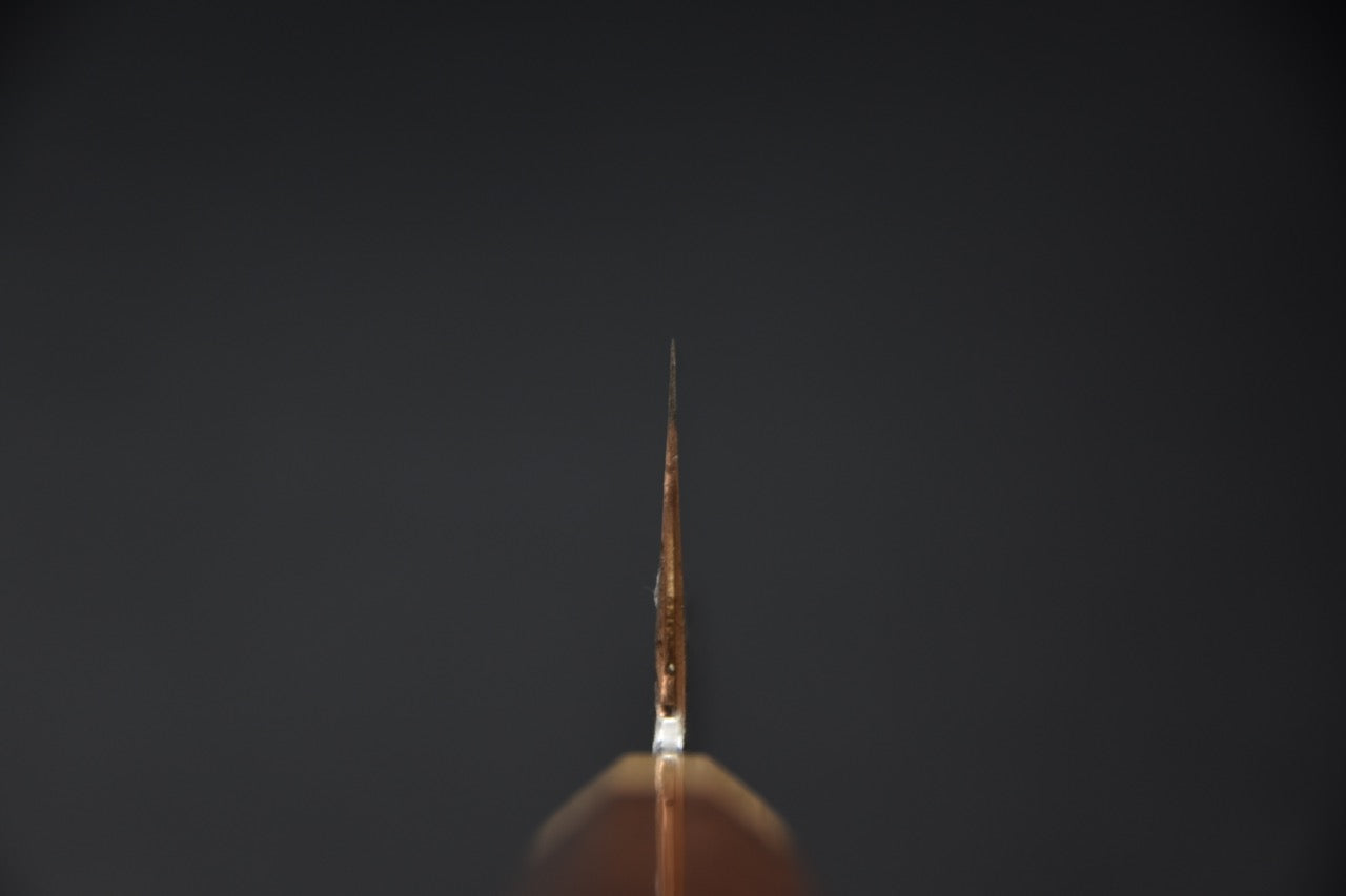 Isamitsu Shirogami #1 Stainless Clad Kurouchi Santoku 180mm