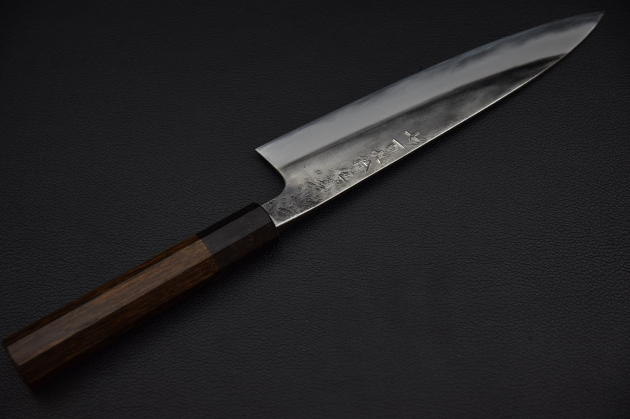 Vue complète du couteau japonais petty 180mm avec manche en bois tagayasan — Stay Sharp Montréal