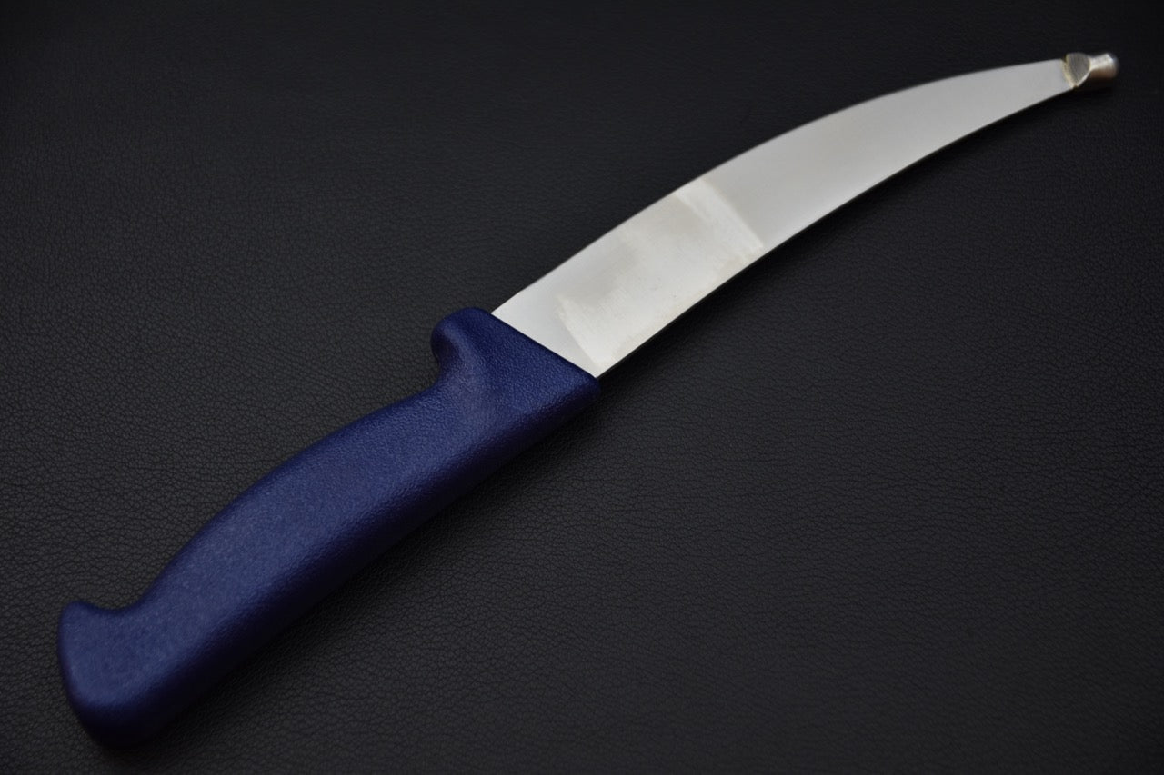 Couteau japonais Kanehide Bessaku Chosaki vue complète lame et manche bleu