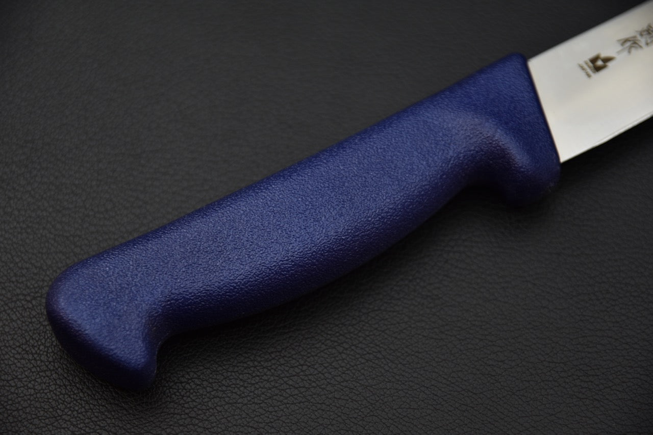 Couteau japonais Kanehide Bessaku Chosaki manche bleu élastomère ergonomique