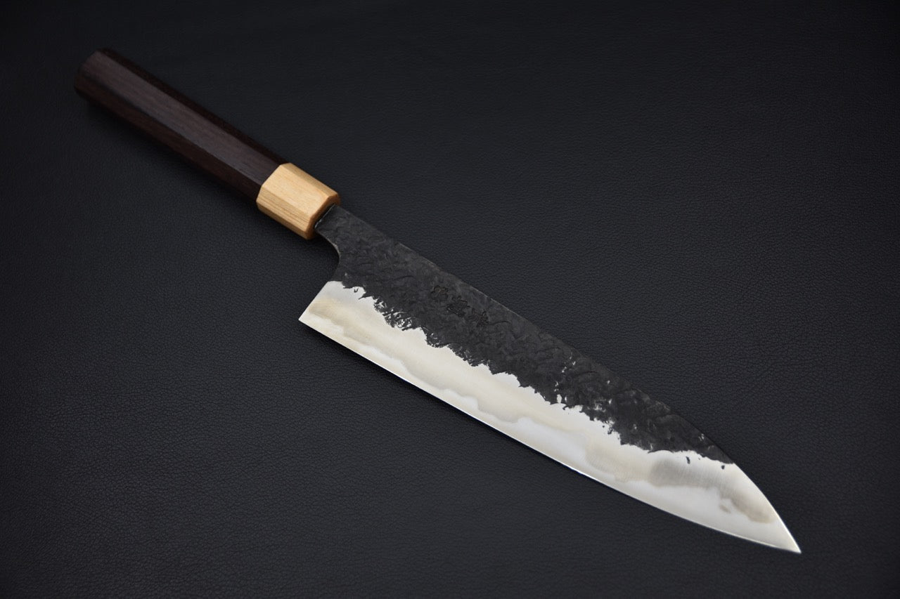 Kisuke Manaka Shirogami #2 Tsuchime Kurouchi Gyuto 210mm Warikomi