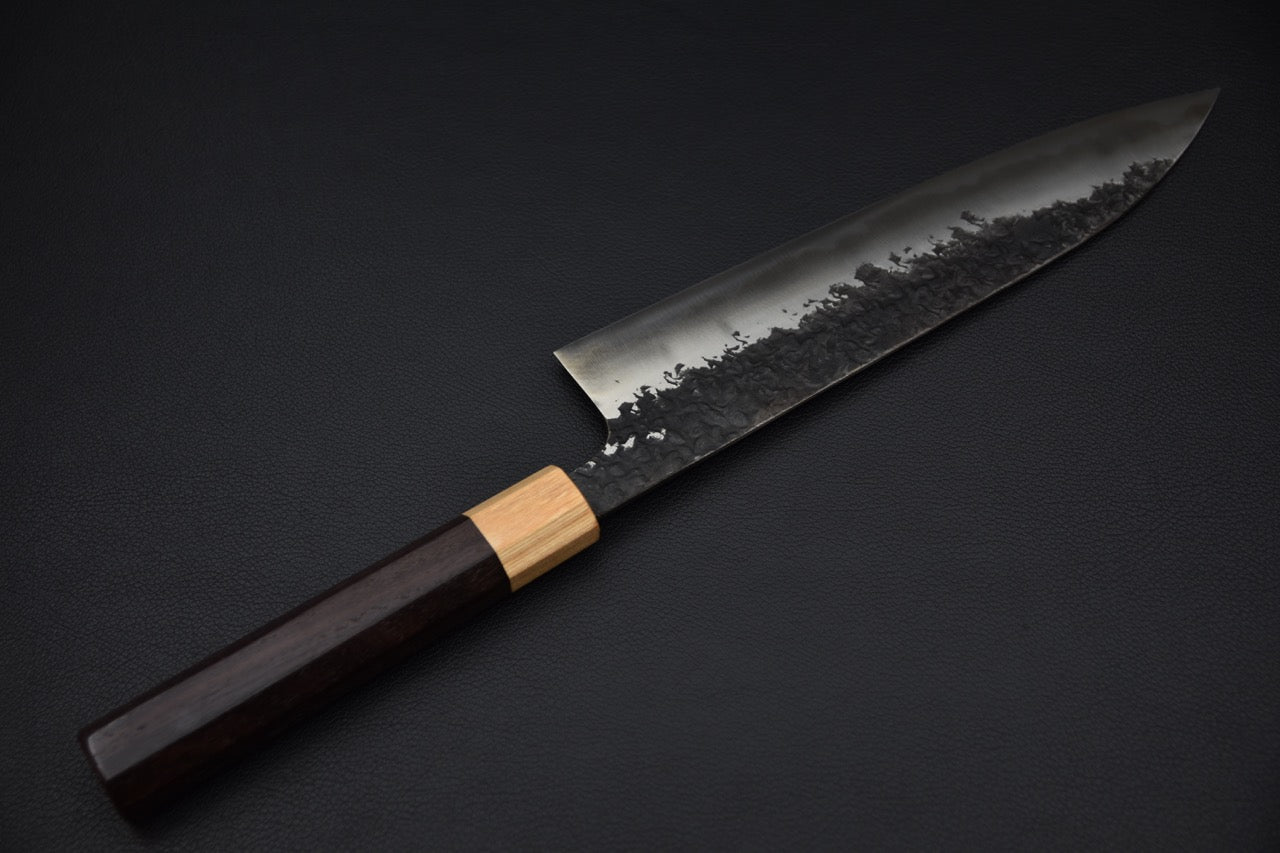 Kisuke Manaka Shirogami #2 Tsuchime Kurouchi Gyuto 210mm Warikomi