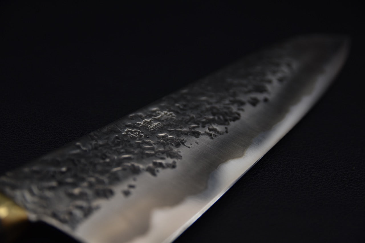 Kisuke Manaka Shirogami #2 Tsuchime Kurouchi Gyuto 255mm Warikomi Abalone