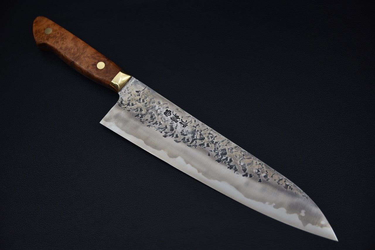 Kisuke Manaka Shirogami #2 Tsuchime Kurouchi Gyuto 255mm Warikomi Coing