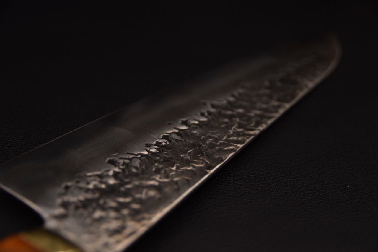 Kisuke Manaka Shirogami #2 Tsuchime Kurouchi Gyuto 255mm Warikomi Coing