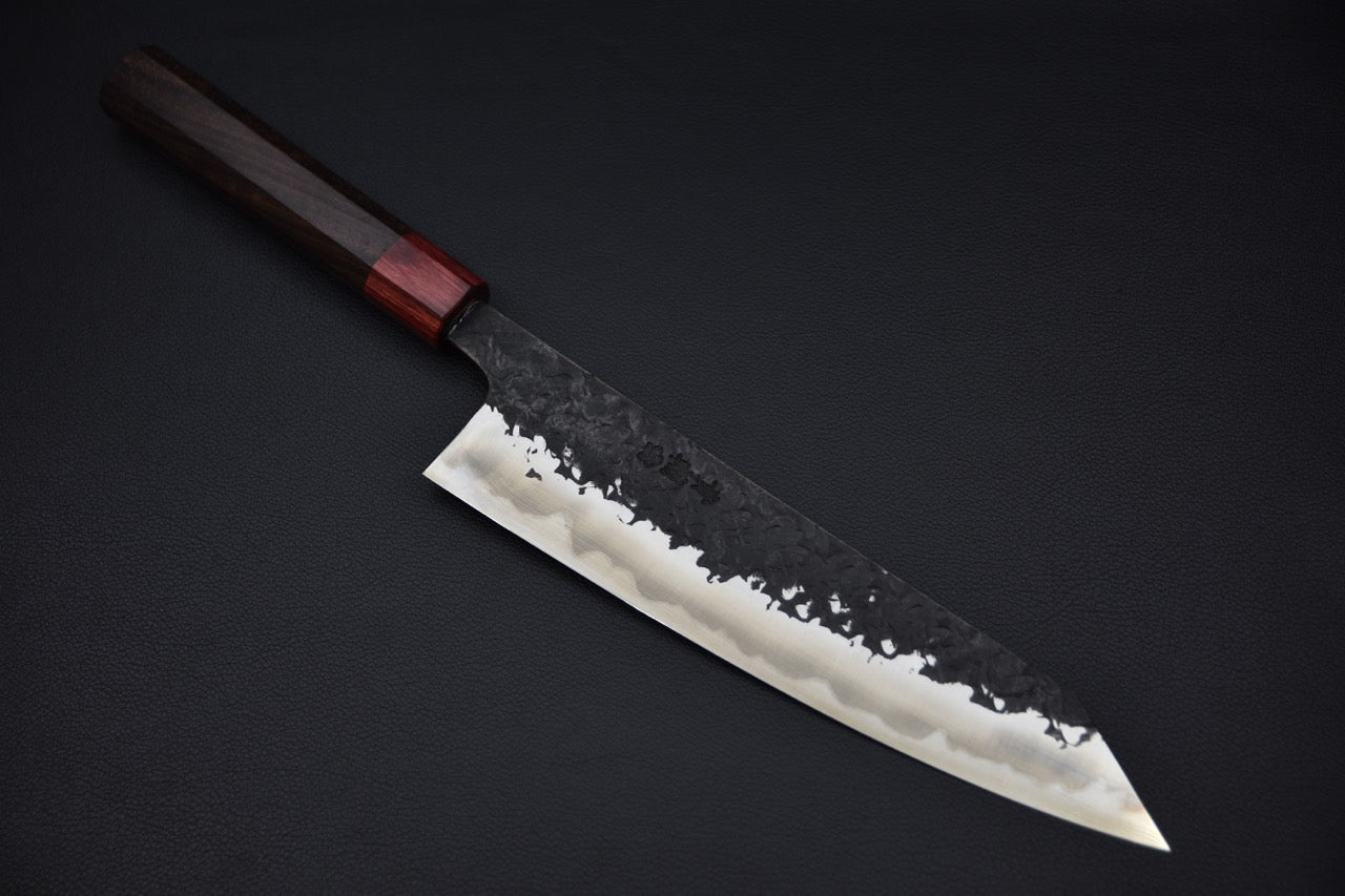 Kisuke Manaka Shirogami #2 Tsuchime Kurouchi Kiritsuke Gyuto 210mm Warikomi