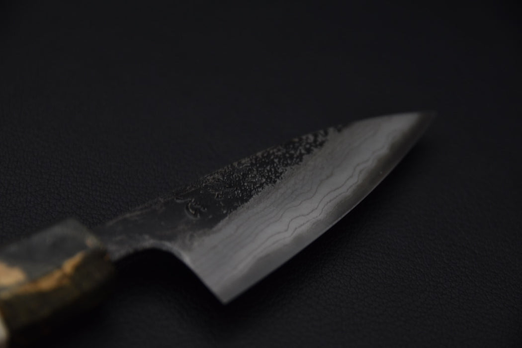 Kumokage Aogami #2 Kurouchi Damascus Paring 80mm Bouleau