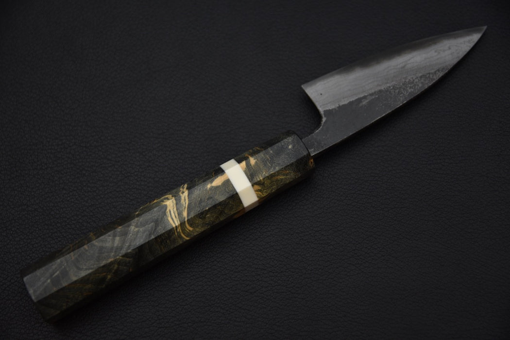 Kumokage Aogami #2 Kurouchi Damascus Paring 80mm Birch Wood