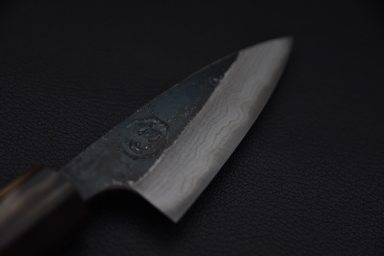 Kumokage Aogami #2 Kurouchi Damascus Paring 80mm Tagayasan