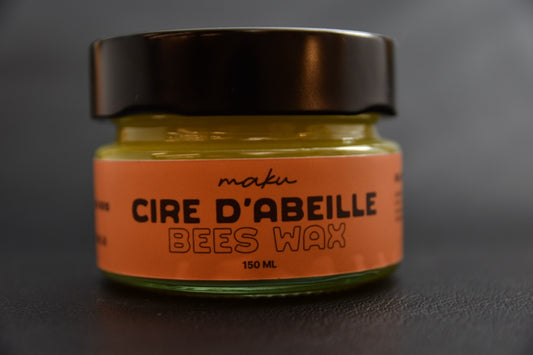 Cire d’abeille Maku 150 ml pour planche à découper et manche de couteau japonais, vue de face.