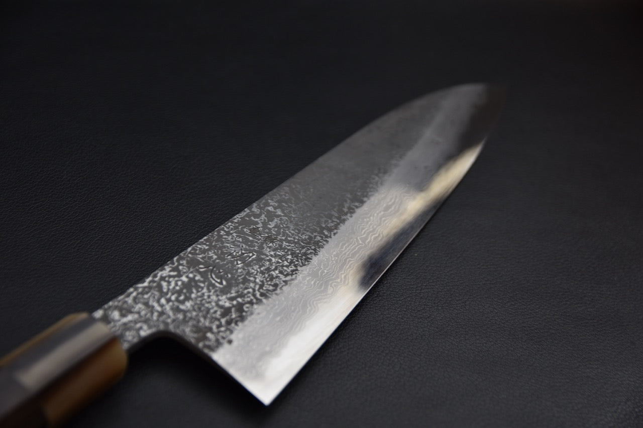 Masuda Yoshihide Aogami #1 Damascus Kurouchi Gyuto 240mm Ébène
