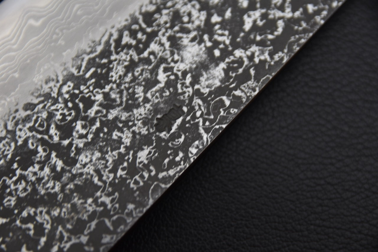 Masuda Yoshihide Aogami #1 Damascus Kurouchi Gyuto 240mm Ébène