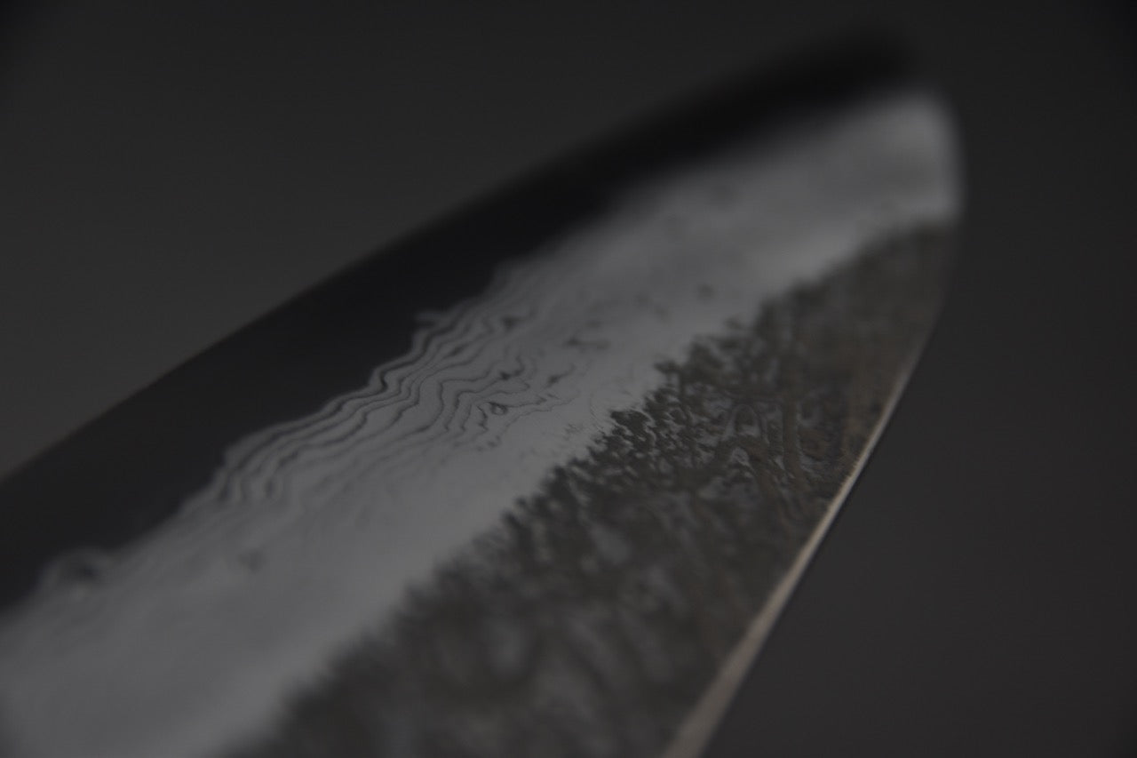 Masuda Yoshihide Aogami #1 Damascus Kurouchi Gyuto 240mm Ébène