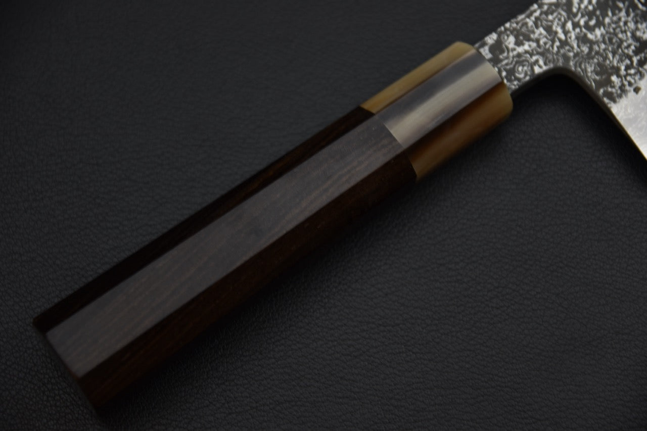 Masuda Yoshihide Aogami #1 Damascus Kurouchi Gyuto 240mm Ébène