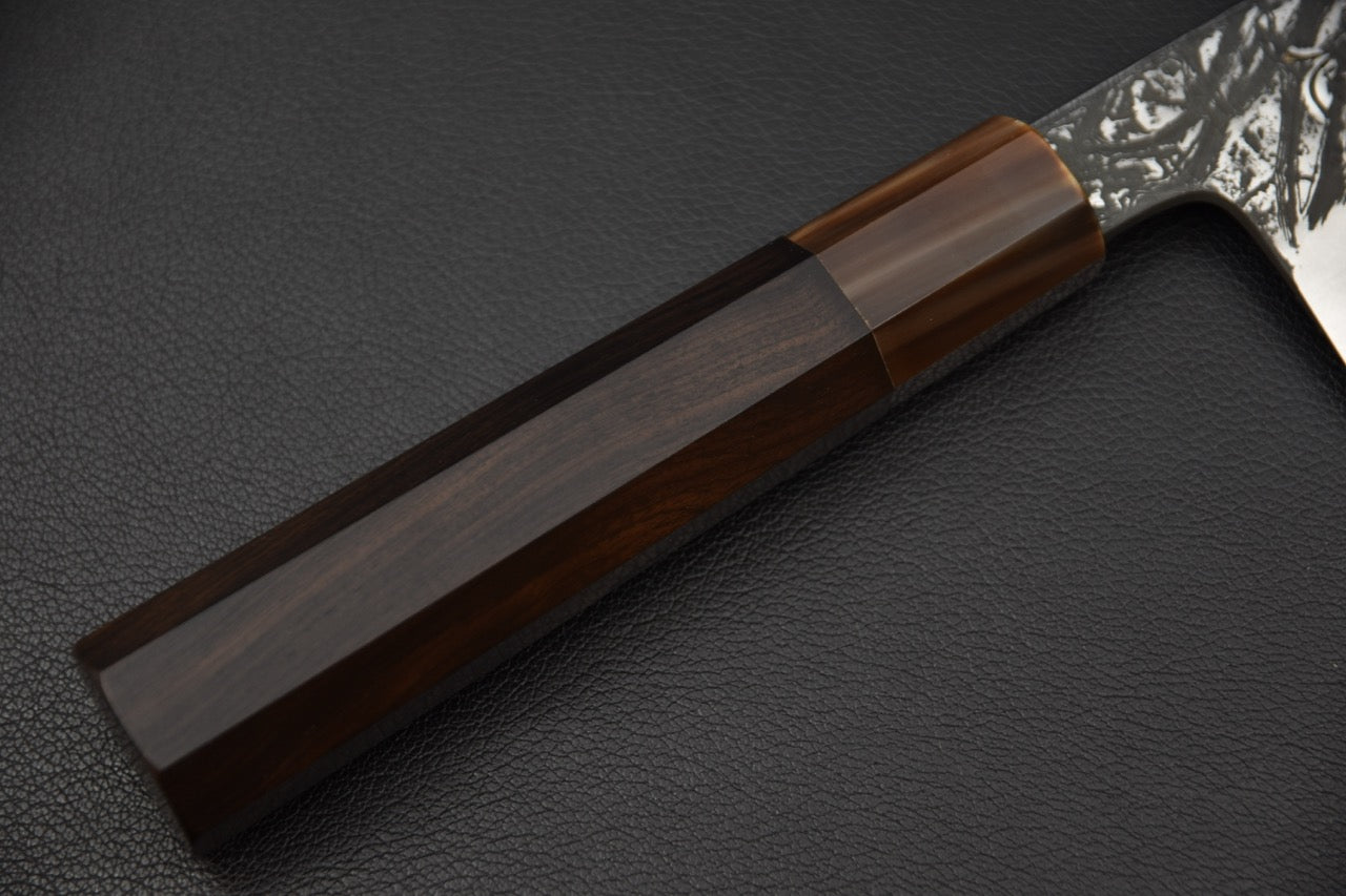 Masuda Yoshihide Aogami #1 Damascus Kurouchi Gyuto 240mm Ébène