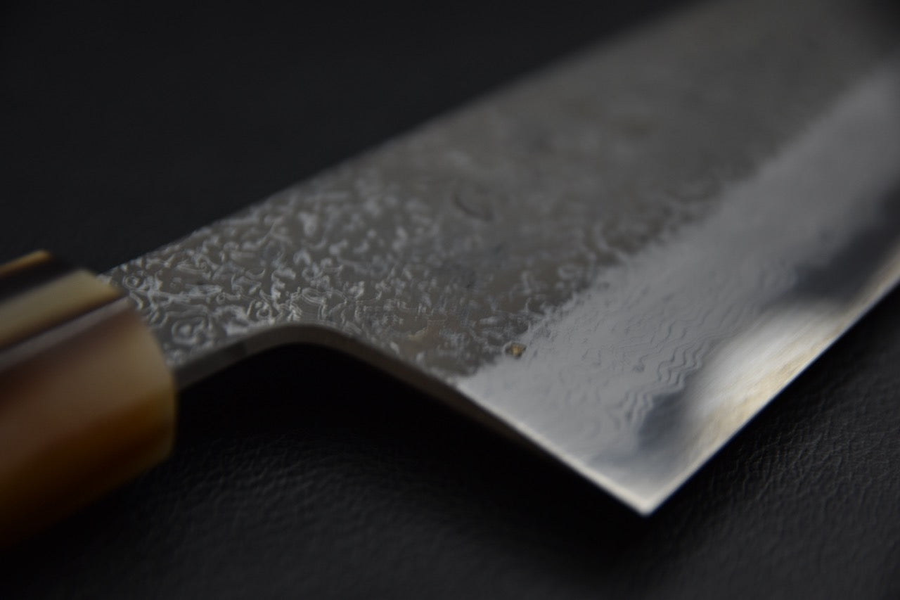 Masuda Yoshihide Aogami #1 Damascus Kurouchi Gyuto 240mm Ébène