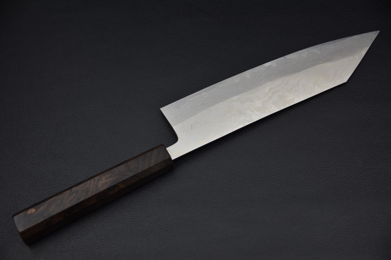 Miyazaki Kajiya ATS-34 Damascus Tsubaki 220mm Ebony
