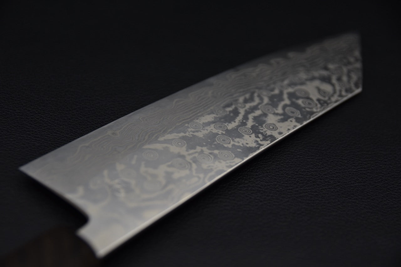 Miyazaki Kajiya ATS-34 Damascus Tsubaki 220mm Ebony