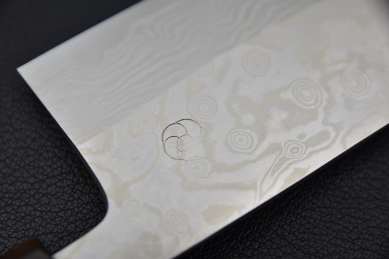 Miyazaki Kajiya ATS-34 Damascus Tsubaki 220mm Ebony