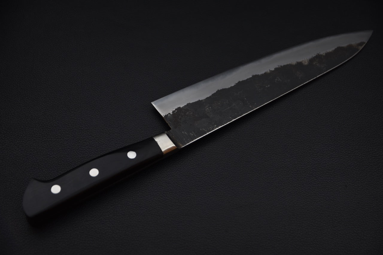 Morihei Hisamoto Kurouchi Shirogami #1 Gyuto 210mm Pakka (finition soignée)