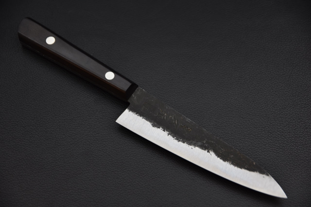 Morihei Hisamoto Kurouchi Shirogami #1 Petty 135mm Pakka