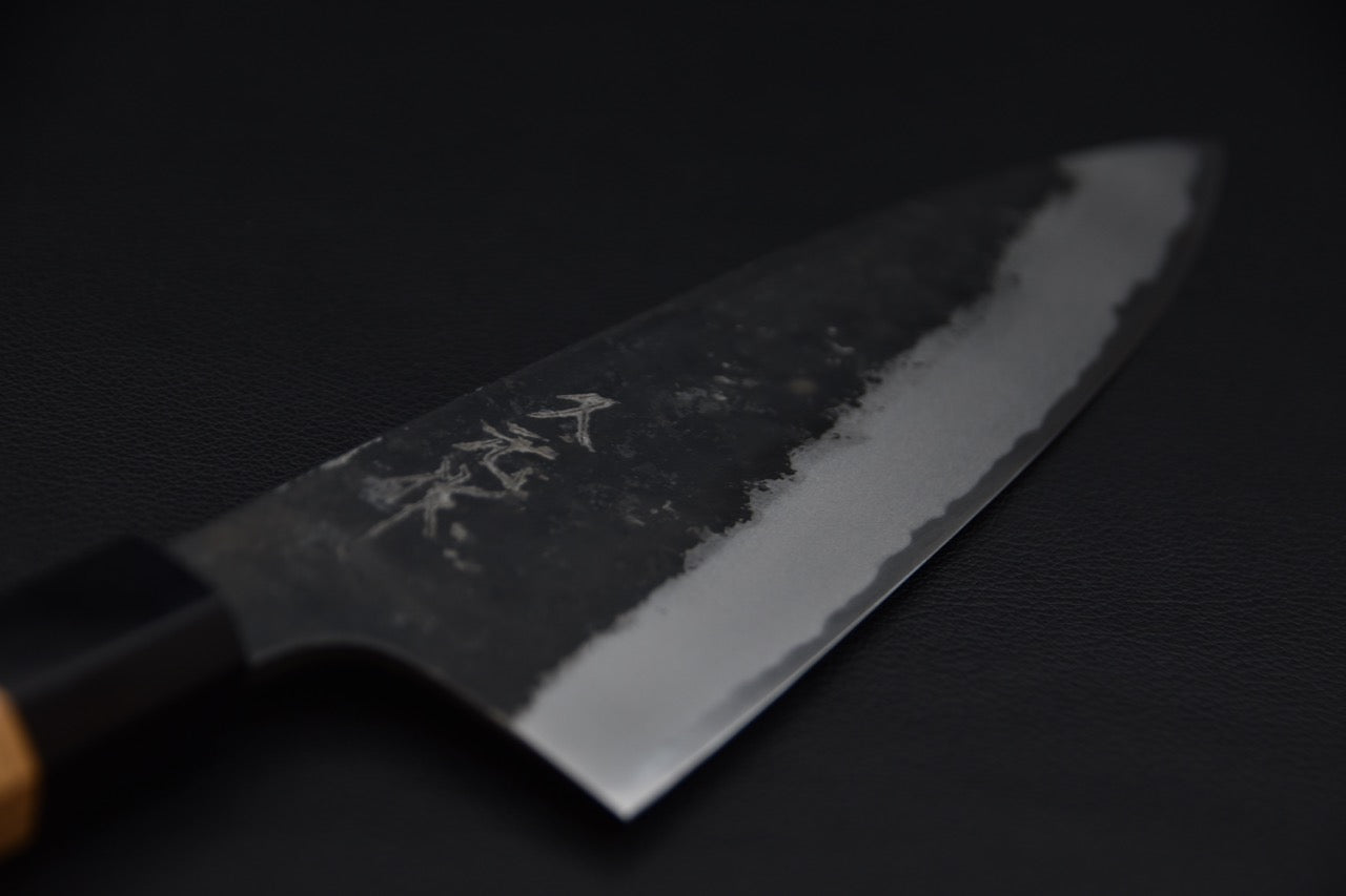 Morihei Hisamoto Kurouchi Shirogami #2 Extra Height Gyuto 210mm Keyaki Zelkova