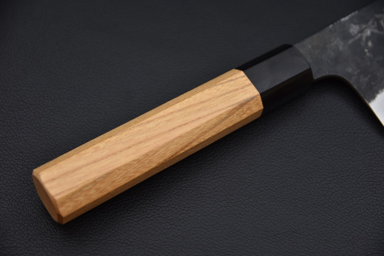 Morihei Hisamoto Kurouchi Shirogami #2 Extra Height Gyuto 210mm Keyaki Zelkova