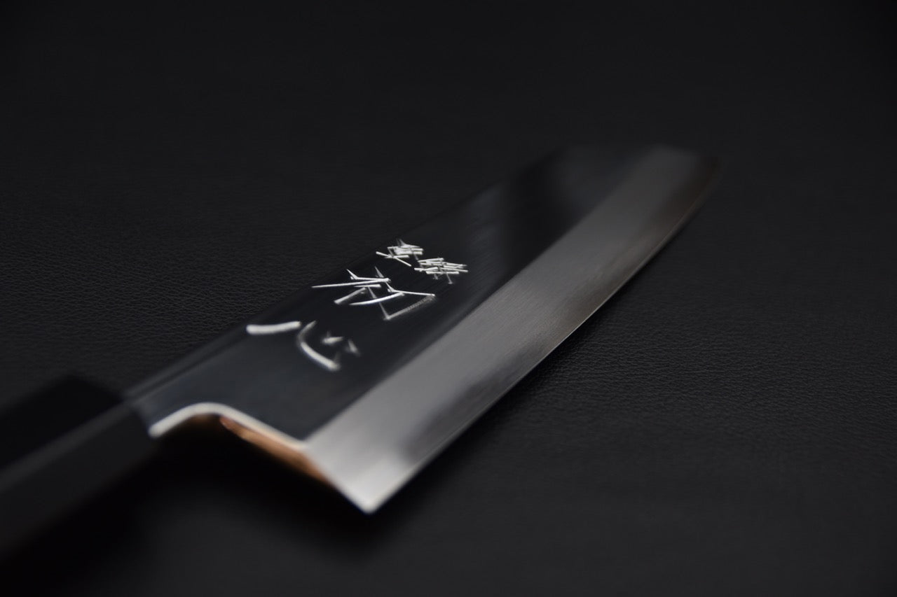 Nakagawa Ginsan Poli Miroir Deba Kiritsuke 180mm Ébène