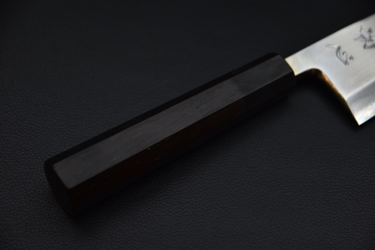 Nakagawa Uchi Hamono Ginsan Deba 165mm Poli Miroir Ébène