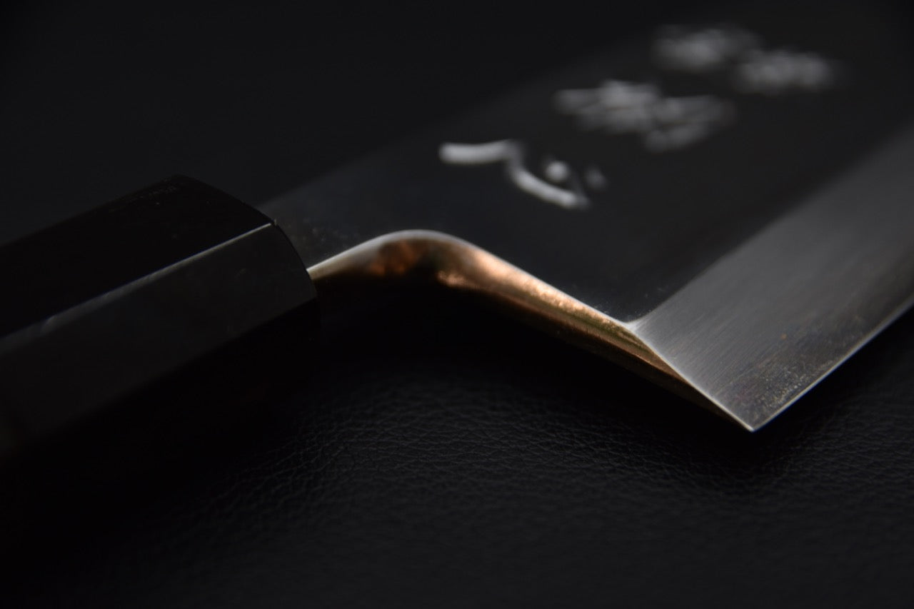 Nakagawa Uchi Hamono Ginsan Deba 165mm Poli Miroir Ébène