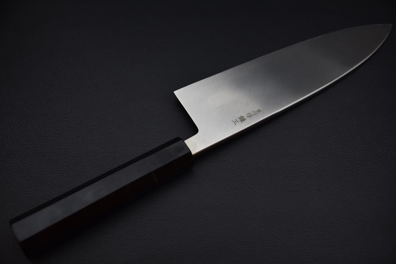Nakagawa Uchi Hamono Ginsan Deba 210mm Mirror Polish Ebony
