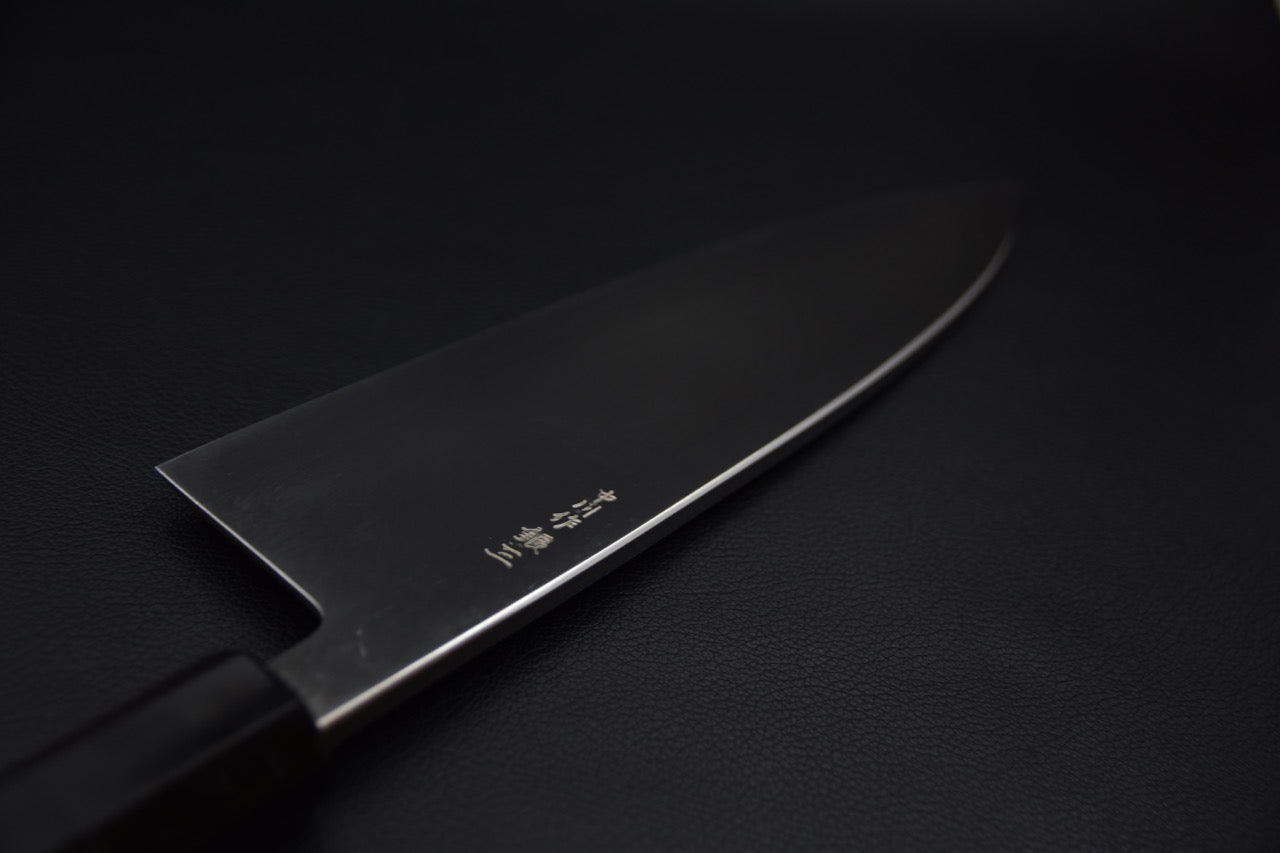 Nakagawa Uchi Hamono Ginsan Deba 210mm Mirror Polish Ebony