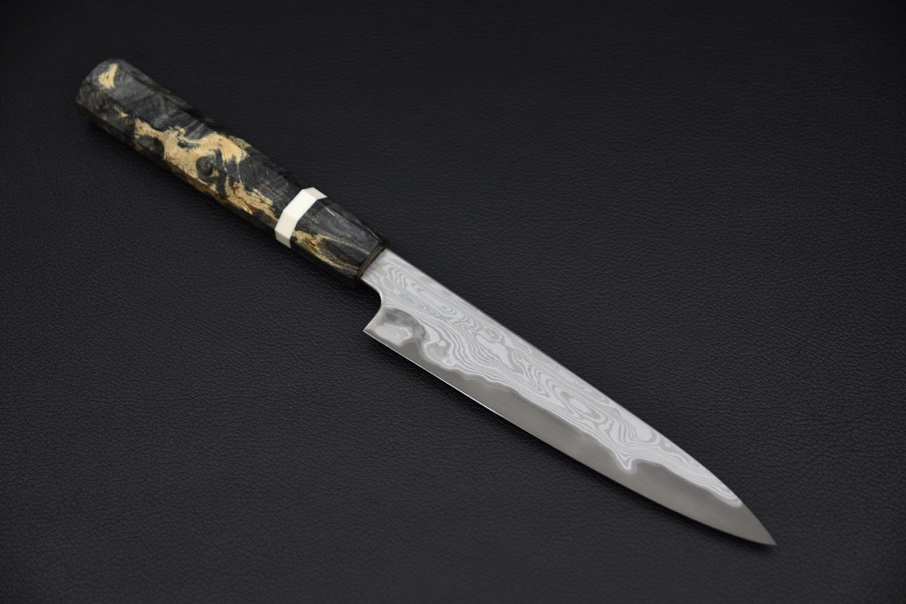 Nakagawa Uchihamono Aogami #1 Suminagashi Petty 150mm Stabilized Birch Wood