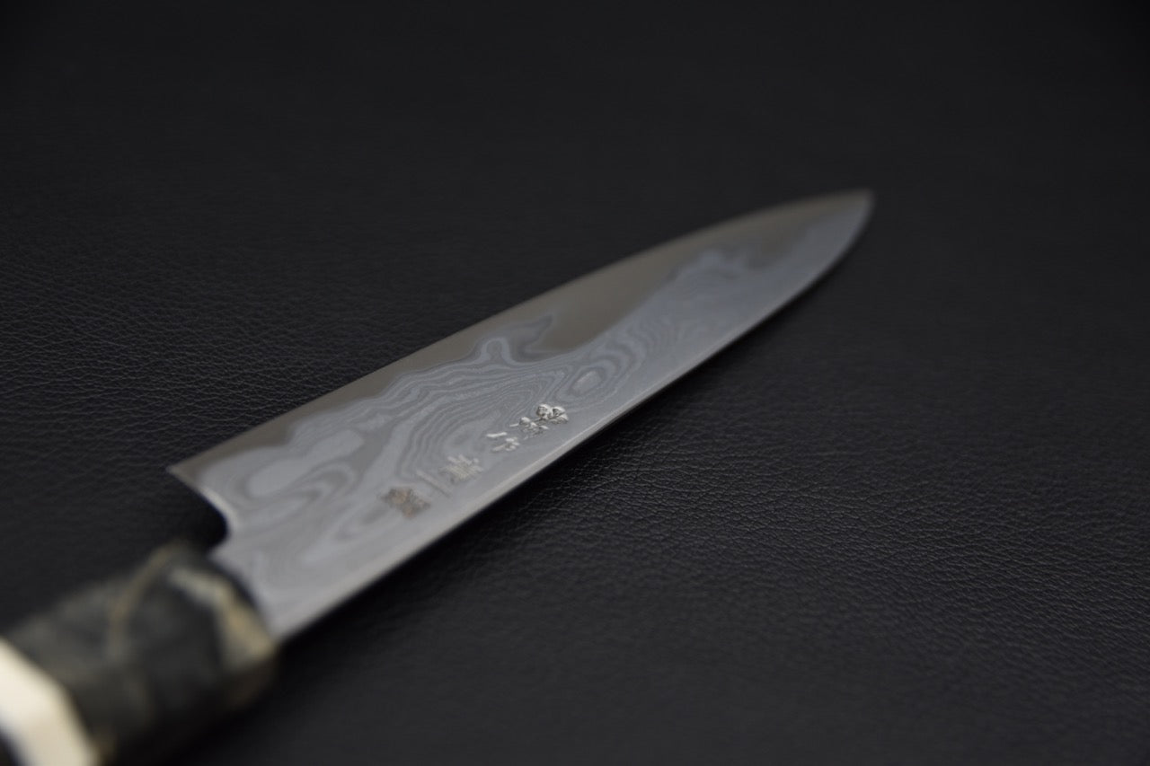 Nakagawa Uchihamono Aogami #1 Suminagashi Petty 150mm Stabilized Birch Wood