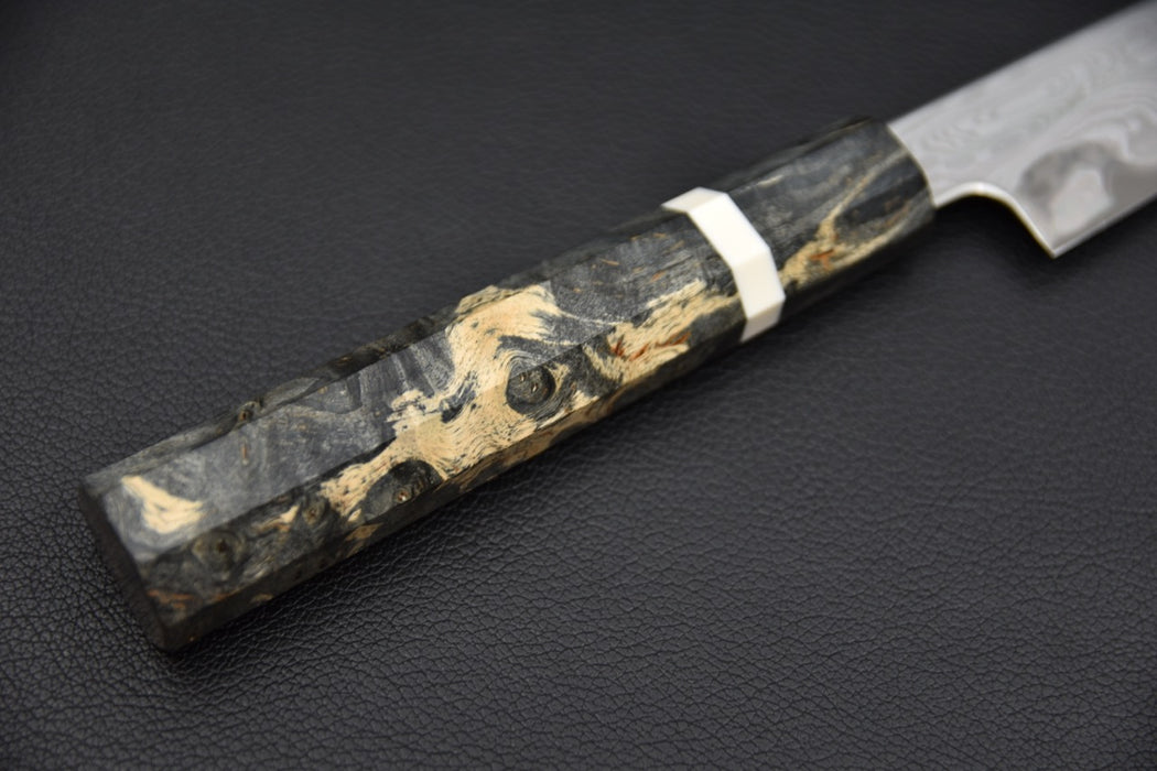 Nakagawa Uchihamono Aogami #1 Suminagashi Petty 150mm Stabilized Birch Wood