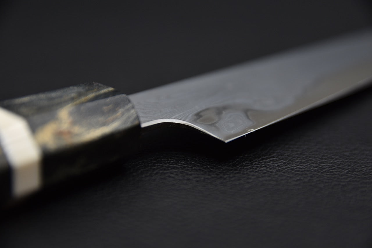 Nakagawa Uchihamono Aogami #1 Suminagashi Petty 150mm Stabilized Birch Wood