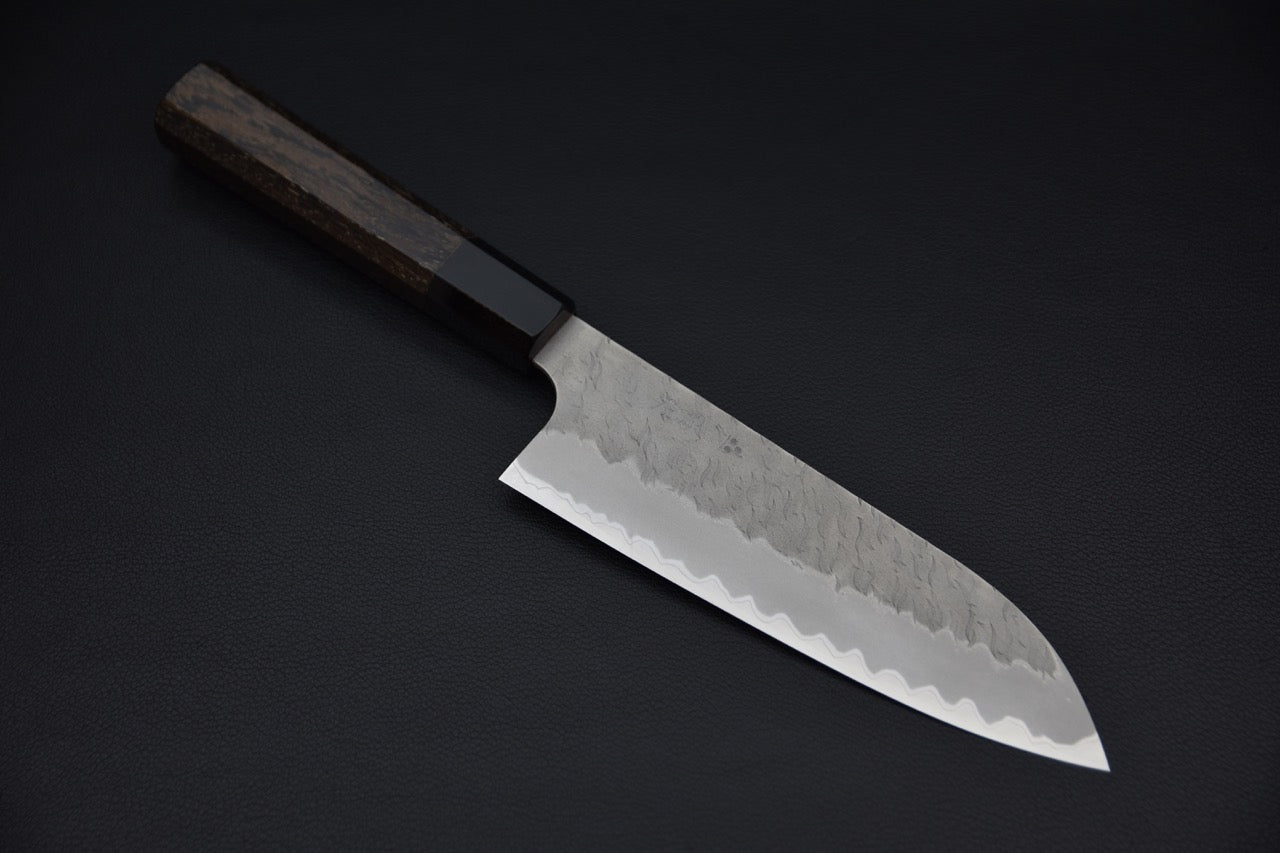 Nigara Hamono Aogami Super Tsuchime Migaki Santoku Tagayasan