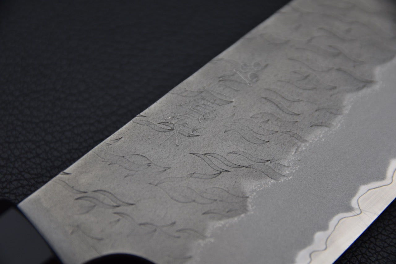 Nigara Hamono Aogami Super Tsuchime Migaki Santoku Tagayasan