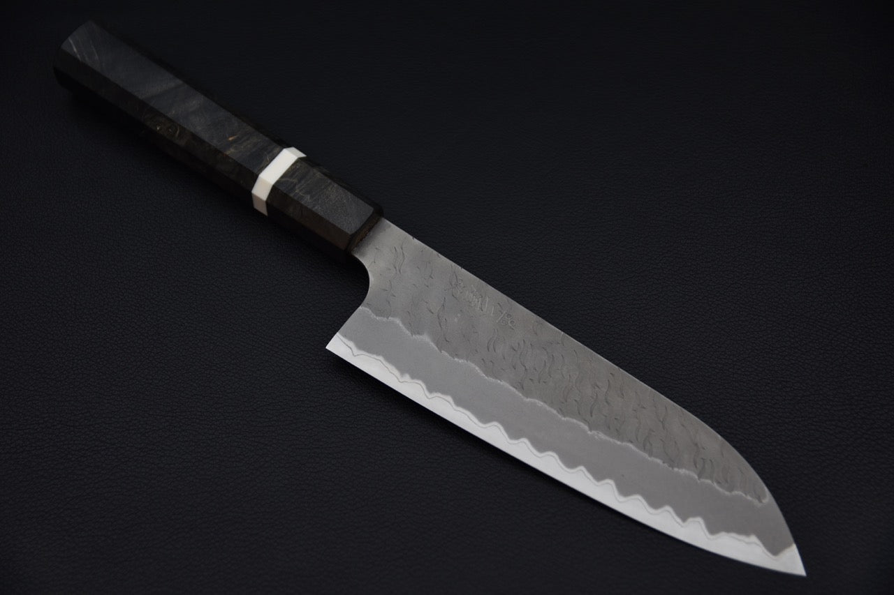 Nigara Hamono Aogami Super Migaki Tsuchime Santoku Bouleau