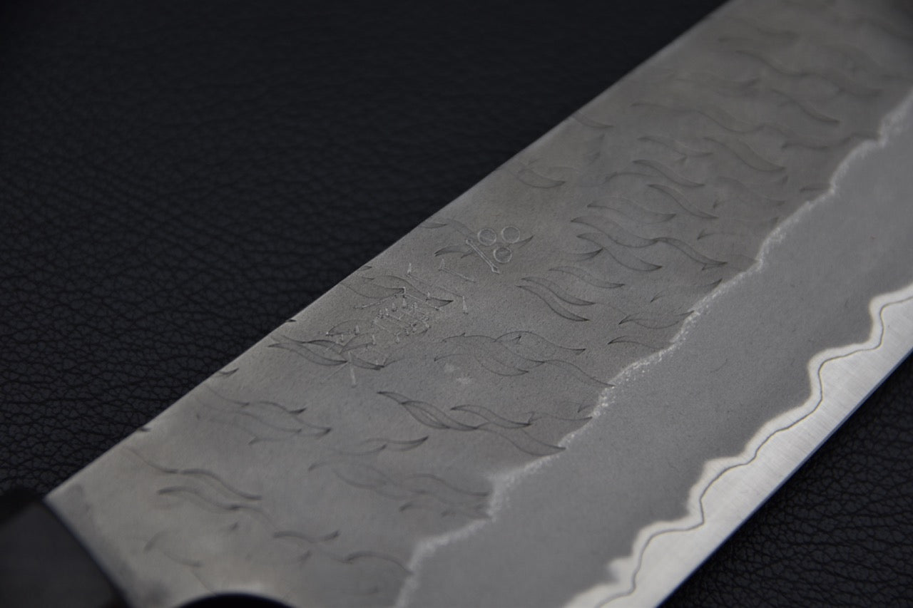 Nigara Hamono Aogami Super Migaki Tsuchime Santoku Bouleau