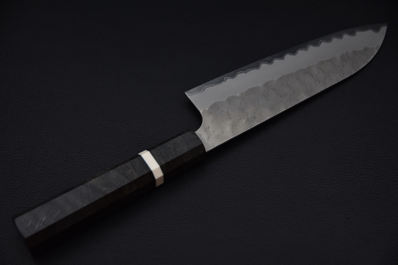 Nigara Hamono Aogami Super Migaki Tsuchime Santoku Bouleau