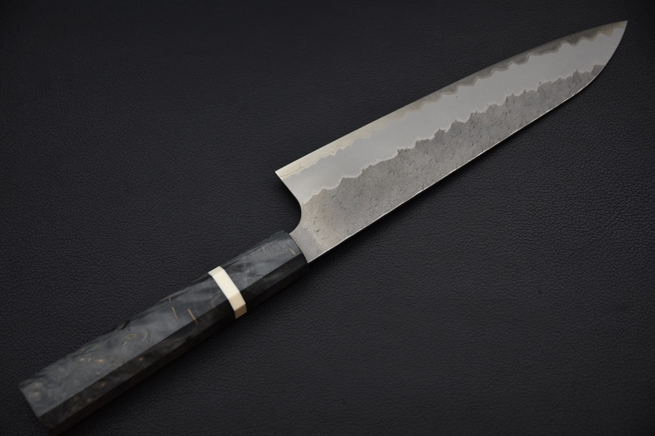Nigara Hamono Aogami Super Tsuchime Migaki Gyuto 210mm Bouleau