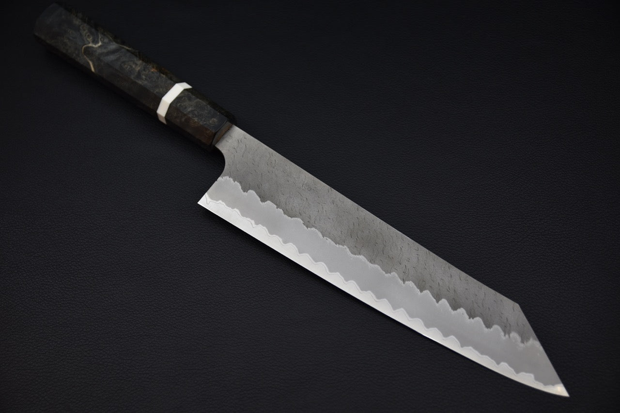 Nigara Hamono Aogami Super Tsuchime Migaki Gyuto Kiritsuke 240mm Birch Wood