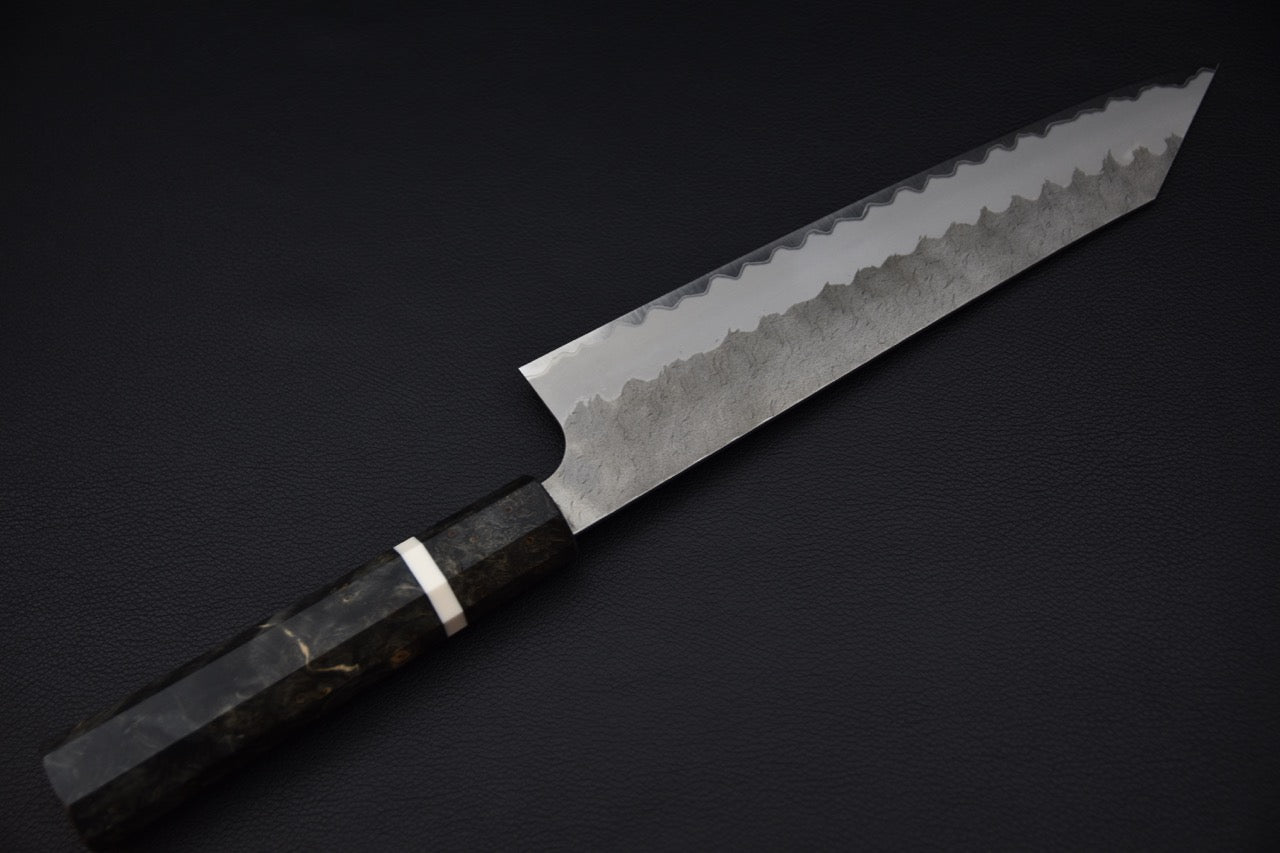 Nigara Hamono Aogami Super Tsuchime Migaki Gyuto Kiritsuke 240mm Birch Wood
